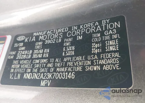 2019 Kia Soul из США, поврежденный, VIN KNDJN2A23K7003146